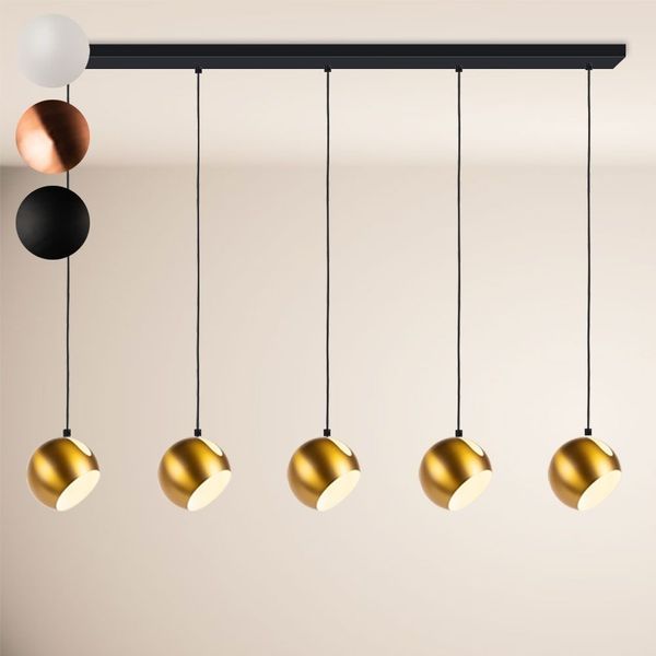 s.luce Ball Metall Esszimmerlampe Kombination Ø 20cm 120cm Gold