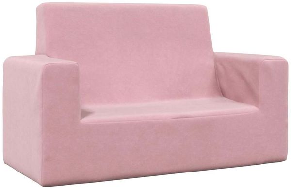 vidaXL Kindersofa 2-Sitzer Rosa Weich Plüsch 4104801