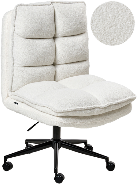 Bürostuhl ADDISON Bouclé Weiß