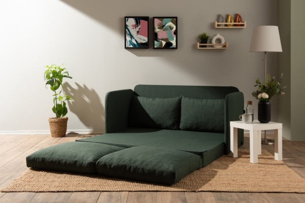 2-Sitzer-Schlafsofa, 'Saga', 66 x 70 x 148, Grün Bild 4