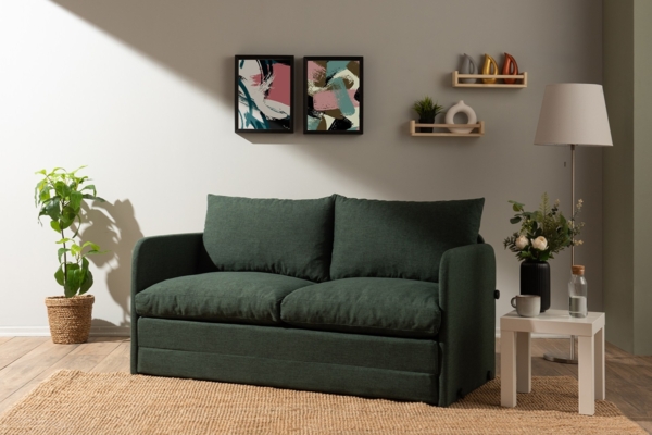 2-Sitzer-Schlafsofa, 'Saga', 66 x 70 x 148, Grün Bild 3