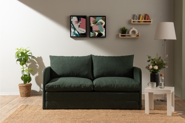 2-Sitzer-Schlafsofa, 'Saga', 66 x 70 x 148, Grün Bild 1