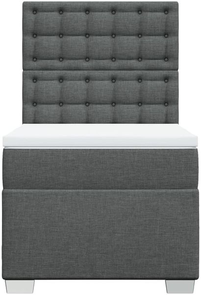 vidaXL Boxspringbett mit Matratze Dunkelgrau 90x200 cm Stoff 3292686 Bild 6