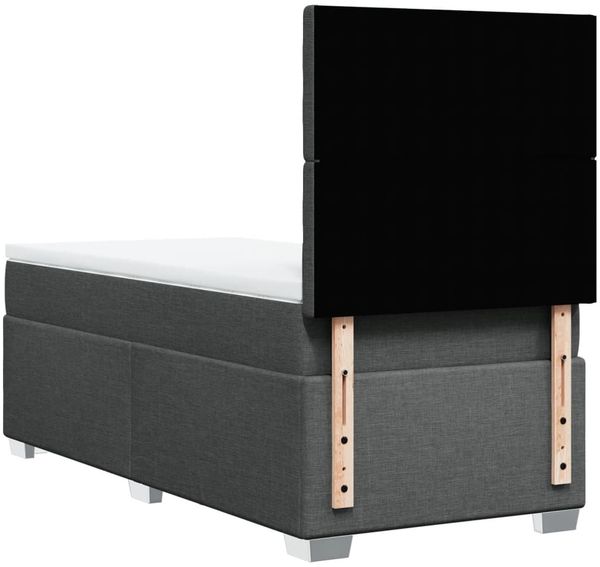 vidaXL Boxspringbett mit Matratze Dunkelgrau 90x200 cm Stoff 3292686 Bild 12