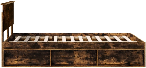 vidaXL Bettrahmen Geräucherte Eiche 120x190 cm Holzwerkstoff 3407899 Bild 7