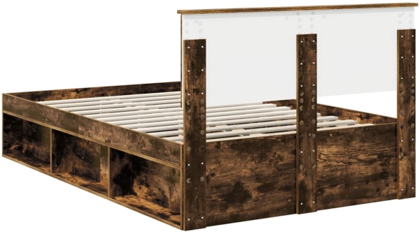 vidaXL Bettrahmen Geräucherte Eiche 120x190 cm Holzwerkstoff 3407899 Bild 8