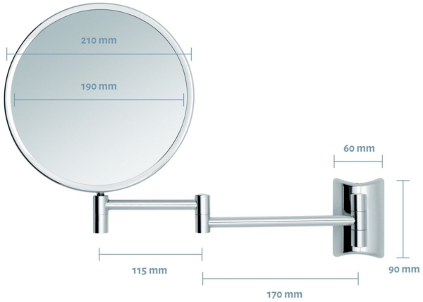 Libaro Kosmetikspiegel IMOLA mit 3-fach 10-fach Vergrößerung, Schminkspiegel Wandmontage, Vergrößerungsspiegel, Rasierspiegel 2-seitig, klappbar 360° schwenkbar Bild 2