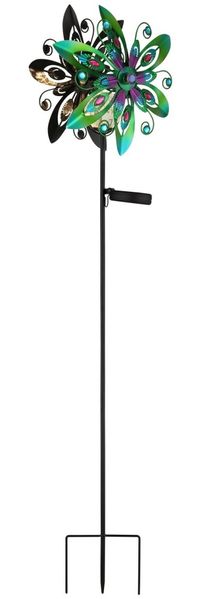 Solarleuchte Garten Außen Solarlampe Kugel Erdspieß Windrad Solar 36577