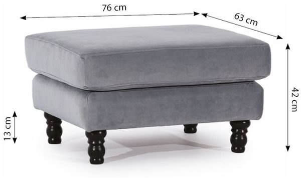 Ecksofa inkl. Hocker CHARLOTTE in Stoff Matt Velvet Beige Ottomane Links Bild 4