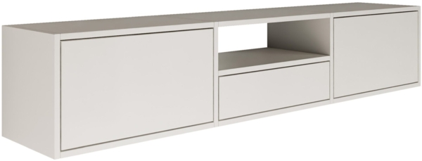 Selsey 'Framme' hängendes TV-Board mit drei Klappen und einer Ablage, Weiß, 150 cm