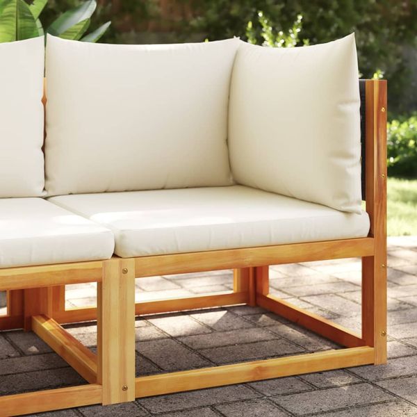 vidaXL Gartensofa-Ecke mit Kissen Holz Akazie & Rattan 4008168