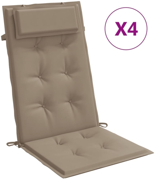 vidaXL Hochlehner-Auflagen 4 Stk. Taupe Oxford-Gewebe 361899
