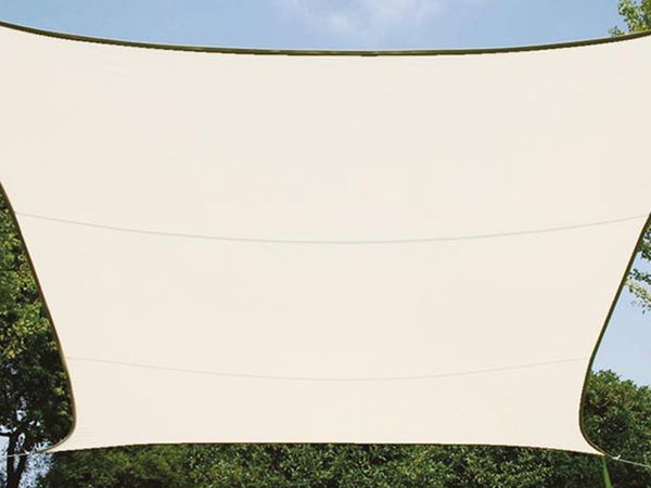 Sonnensegel Rechteckig 4x3m Creme - Sonnenschutzsegel für Balkon, Terrassensegel