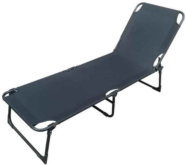 3-Bein Gartenliege Sonnenliege Strandliege Gartenmöbel Liegestuhl klappbar 188cm schwarz