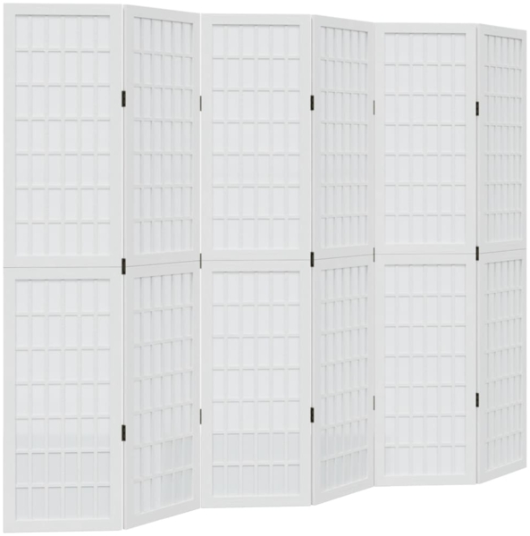 vidaXL 6-tlg. Raumteiler Weiß Massivholz Paulownia 358794