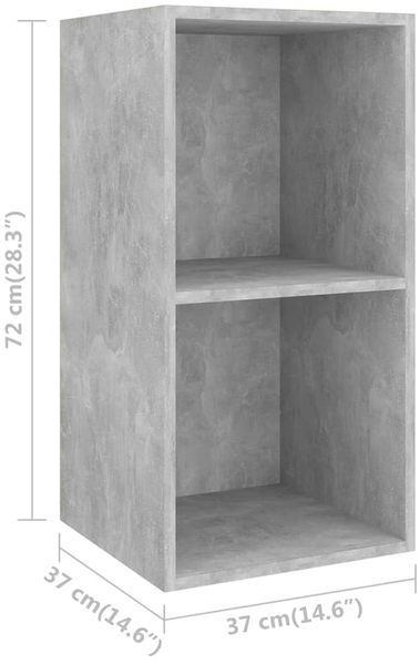 vidaXL TV-Wandschrank Betongrau 37x37x72 cm Holzwerkstoff 805475 Bild 9