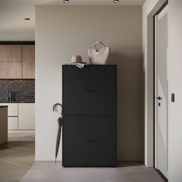 Home affaire Schuhschrank Schuhkommode Dino Stauraum mit 4 Türen und verstellbaren Einlegeböden, Breite 70 cm