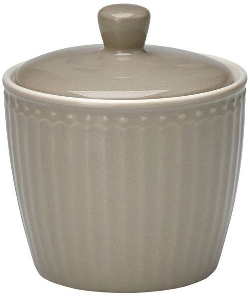 Greengate Zuckerdose Alice Zuckerdose warm grey 10 cm, Steinzeug