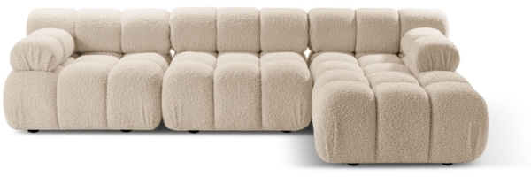 Micadoni Modulares Ecksofa Bellis 4-Sitzer Rechts Boucle Rolf Helles Beige