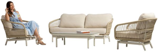 Gartenlounge-Set Taipeh / Alba, Rope, Beige