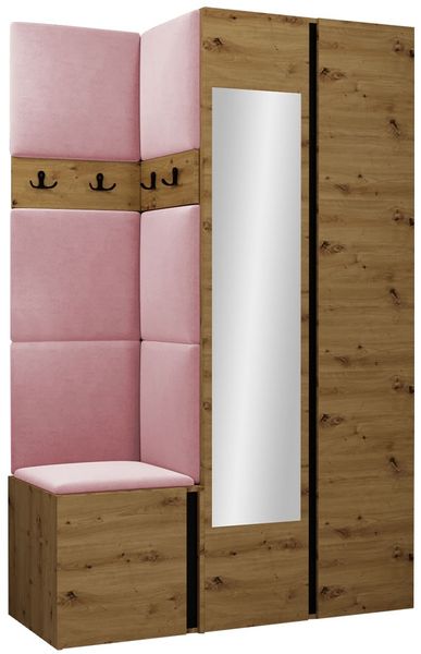 Garderoben-Set Monati XXVI (Farbe: Eiche Artisan / Schwarz, Manila 09)