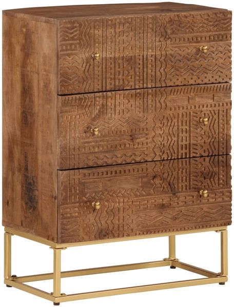 vidaXL Kommode 55x30x76 cm Massivholz Mango und Eisen 371995