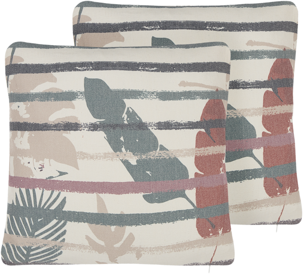 Kissen 2er Set Streifenmuster BIDENS 45 x 45 cm Bunt