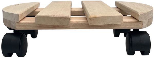 1x Rolluntersetzer rund Pflanzenroller 30x30 cm - max. 120 kg Traglast - aus Buchenholz - Stabil & robust - Für Pflanztöpfe, Möbel & schwere Gegenstände