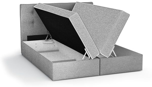 Boxspringbett Schlafzimmerbett ARNAU 120x200cm Stoff Tilia Beigebraun Bild 2