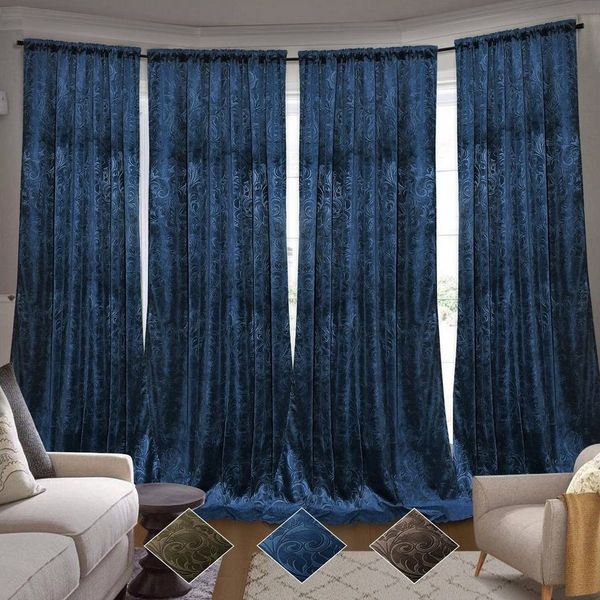 BTTO V&G Vorhang Gardinen Blickdicht Vorhang Samt Velvet Kräuselband (2 St), blickdicht, Vorhang Wohnzimmer