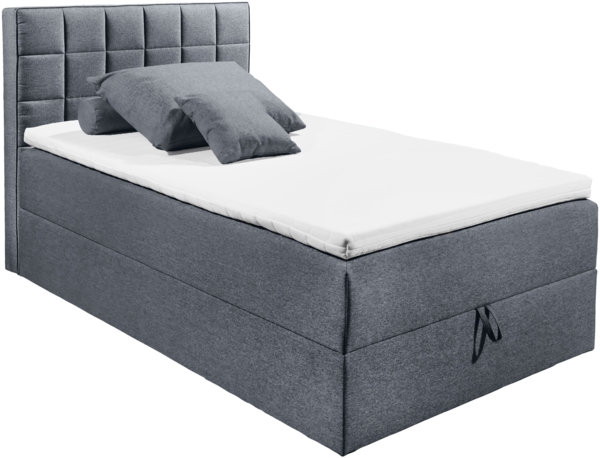 Polsterbett >ALASKA 2< Liegefläche 120x200 cm, anthrazit - 120x123x213 (BxHxT)