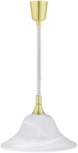 Zugpendelleuchte VIOLA Glas weiß höhenverstellbar Messing, Ø 39cm
