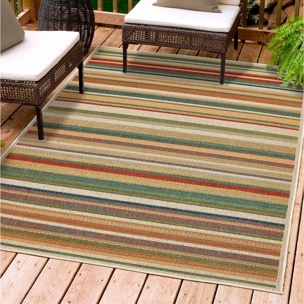 Andiamo Teppich Sedona Streifen, rechteckig, Höhe: 5 mm, Flachgewebe, gestreift, In- und Outdoor geeignet
