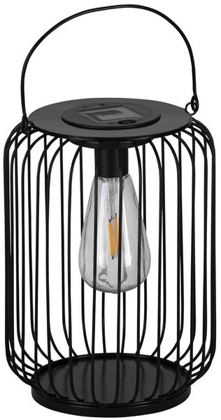 Eglo 48948 LED Solarleuchte/Laterne Z_SOLAR Stahl schwarz 2X0,06W L:19cm B:19cm H:25cm 3000K mit Schalter ein/aus
