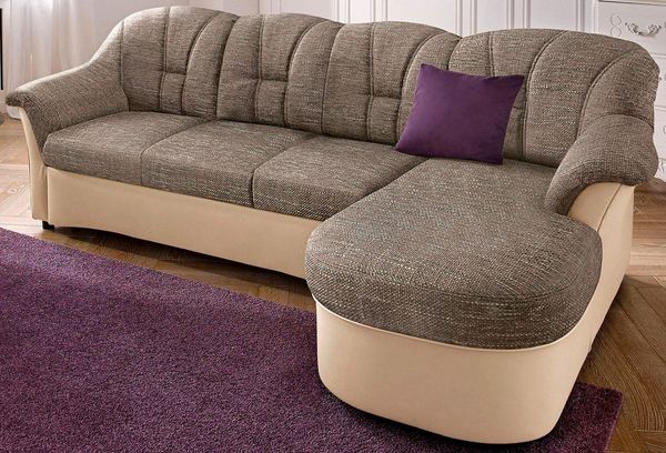 DOMO collection Ecksofa Flores Schlafsofa, B/T/H: 233/142/86 cm, L-Form, wahlweise mit Bettfunktion, wahlweise mit Federkern, auch in Leder