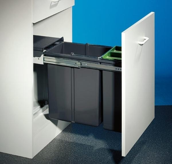 WESCO 885301-11 Abfallsorter 30 (20+10) Liter BIO DOUBLE 30 BM inkl. Biodeckel, ab 30 cm Schrankbreite