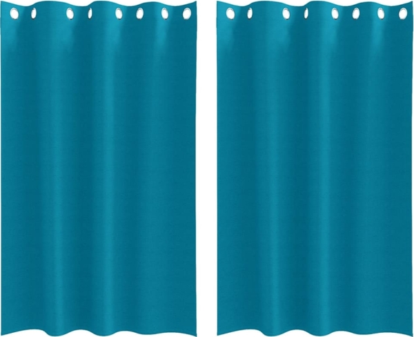 vidaXL Verdunkelungs-Vorhänge mit Ringen 2 pcs Türkis 175 x 140 cm 4107419