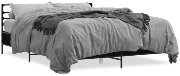 vidaXL Bettgestell Schwarz 160x200 cm Holzwerkstoff und Metall 3280052