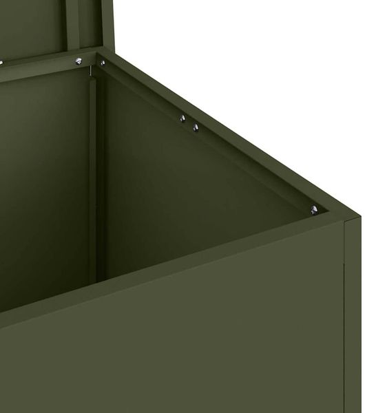vidaXL Gartenlagerkissenbox Stahl 80 x 50,5 x 50 cm 175 L Olive Grün 874570 Bild 9