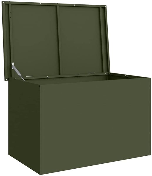 vidaXL Gartenlagerkissenbox Stahl 80 x 50,5 x 50 cm 175 L Olive Grün 874570 Bild 5