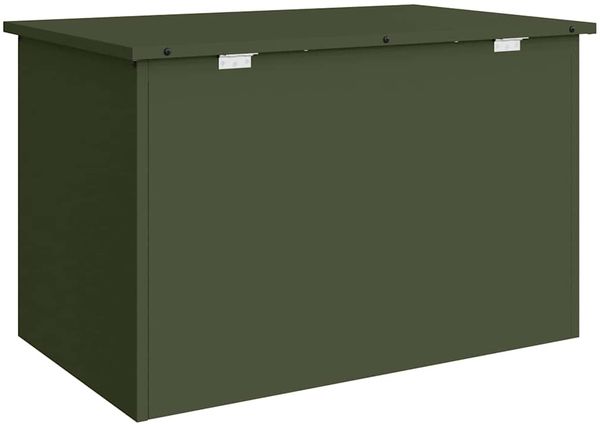vidaXL Gartenlagerkissenbox Stahl 80 x 50,5 x 50 cm 175 L Olive Grün 874570 Bild 8