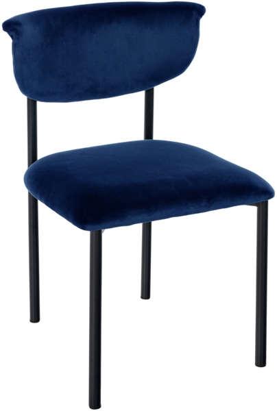 CLP Esszimmerstuhl Gambell mit Rückenlehne gepolsterter Samtbezug,dunkelblau