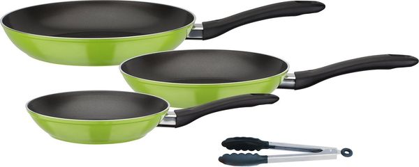GSW Pfannen-Set Nova, Aluminium (Set, 4-tlg, 1x Bratpfanne Ø 20 cm, 1x Bratpfanne Ø 24 cm, 1x Bratpfanne Ø 28 cm), Induktion