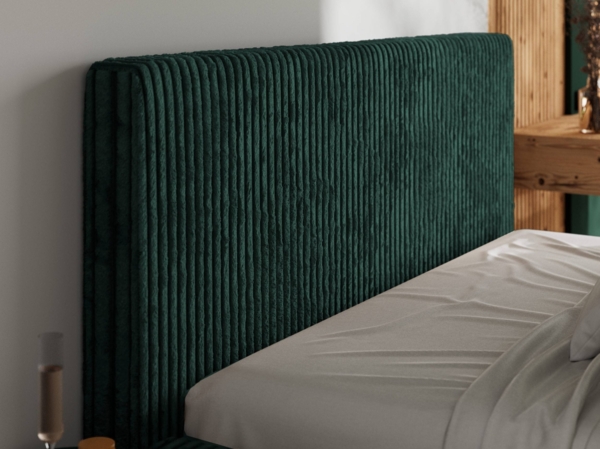 Polsterbett mit Stauraum Lattenrost TILIANO CLASSIC Bett gepolstert Doppelbett mit Kopfteil - 200x200 cm - Dunkelgrün Cord Bild 4