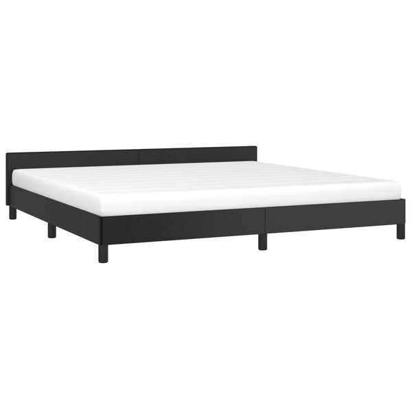 vidaXL Bettgestell mit Kopfteil ohne Matratze Schwarz 200x200 cm 347519 Bild 3