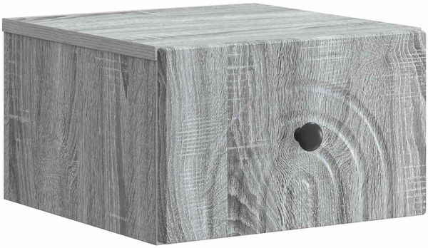 vidaXL Wandmontierter Nachttisch Graues Sonoma 33 x 34,5 x 20 cm 898097