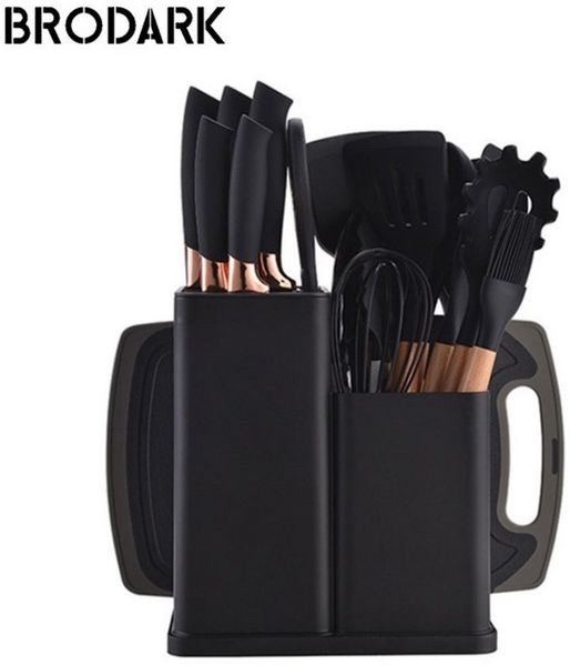 Fine Life Pro Kochbesteck-Set 19 -teiliges Silikon -Küchengeräteset, (hitzebeständig, antihaftend und mit einem), tragbarem Aufbewahrungssystem - ideal für Kochbegeisterte.