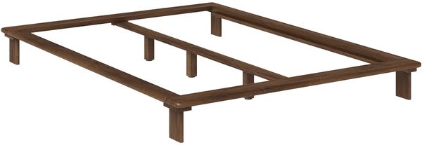 skølm 'Skald' Futonbett 180x200 cm, Bettgestell aus Eiche Massivholz, Walnuss Optik, Massivholzbett 25 cm hoch, geeignet als Doppelbett Bild 2