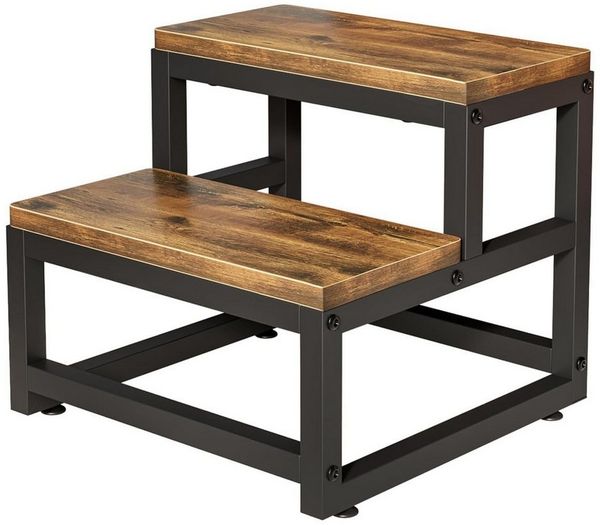 JOYOLEDER Tritthocker Zweistufiger Tritthocker aus Holz, Tragfähigkeit bis zu 220KG