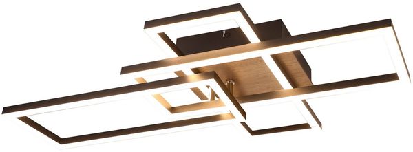 ZMH LED Deckenleuchte 3000K Schwarz Holz Schlafzimmerlampe Modernes Design Deckenleuchte 32W Warmweiß